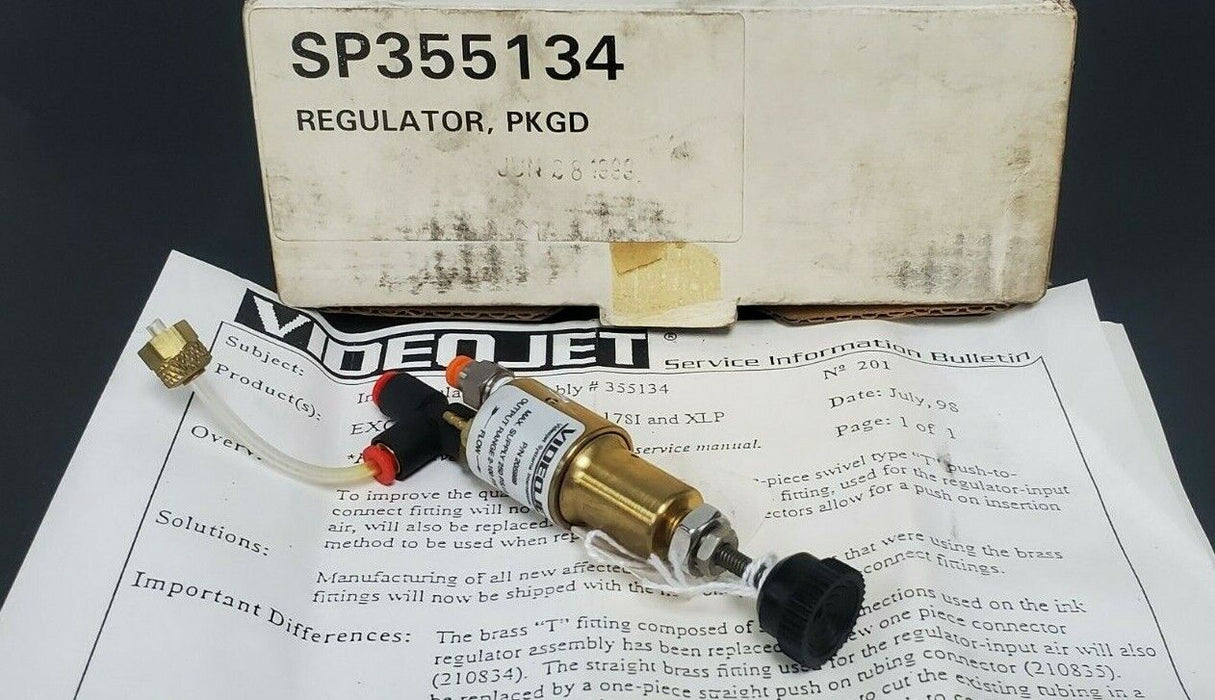 NEW VIDEOJET SP355134 INK PRESSURE REGULATOR 250 PSIG MAX SUPPLY