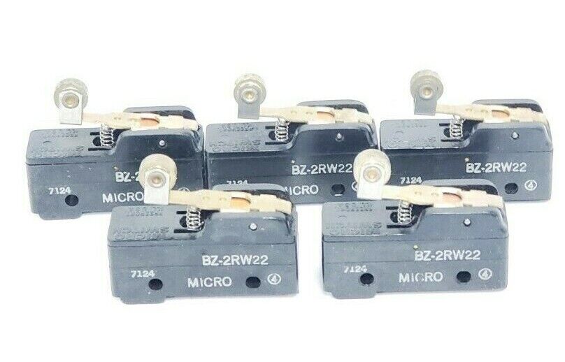 LOT OF 5 HONEYWELL MICRO SWITCH BZ-2RW22 LEVER ROLLER LIMIT SWITCHES 15AMP