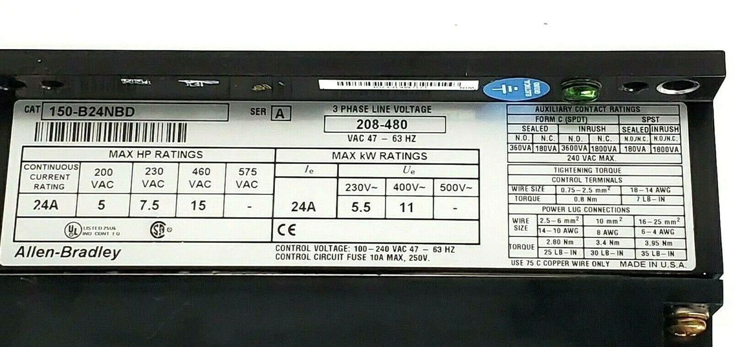 NEW ALLEN BRADLEY 150-B24NBD /A SMC DIALOG PLUS SMART MOTOR CONTROLLER