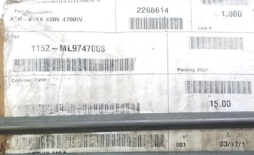 BOX OF 15 CHROMALOX 393-074987-751 ATU HEATING ELEMENTS 480V 4700W ATU-61XX NEW