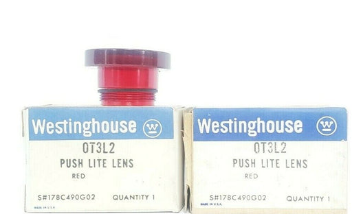 LOT OF 2 NIB WESTINGHOUSE OT3L2 PUSH LITE LENSES RED