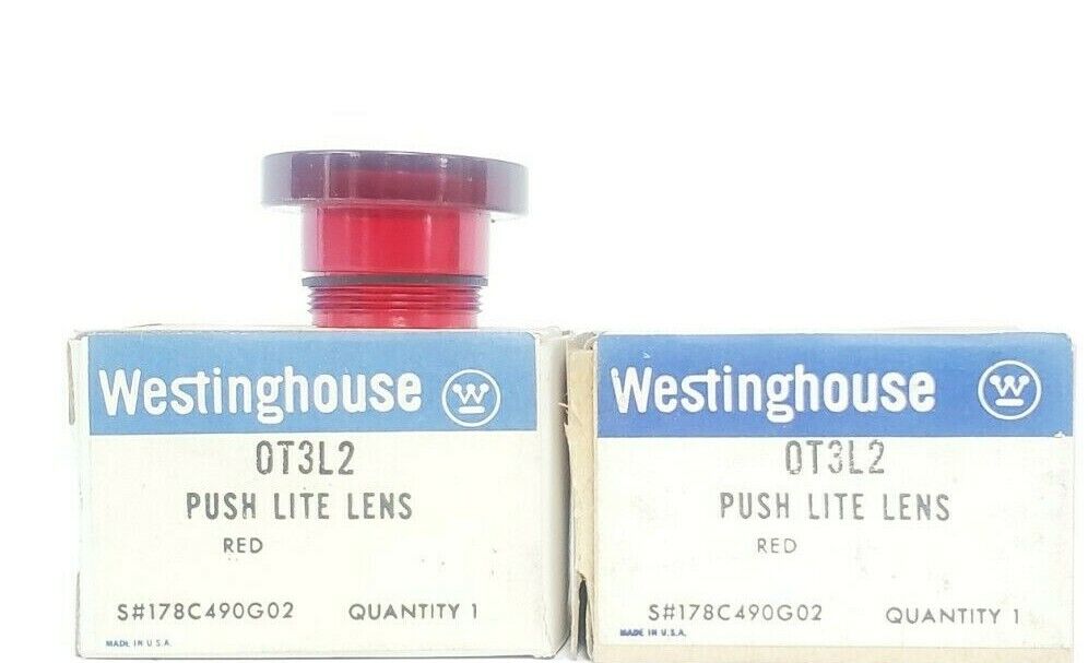 LOT OF 2 NIB WESTINGHOUSE OT3L2 PUSH LITE LENSES RED