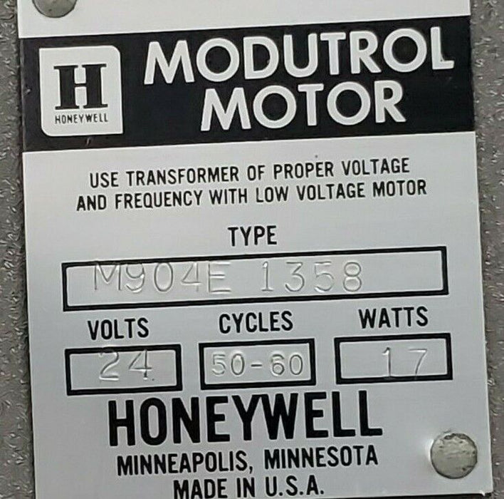 NEW HONEYWELL M904E1358 MODUTROL MOTOR 24V, 50-60 CYCLES, 17WATTS