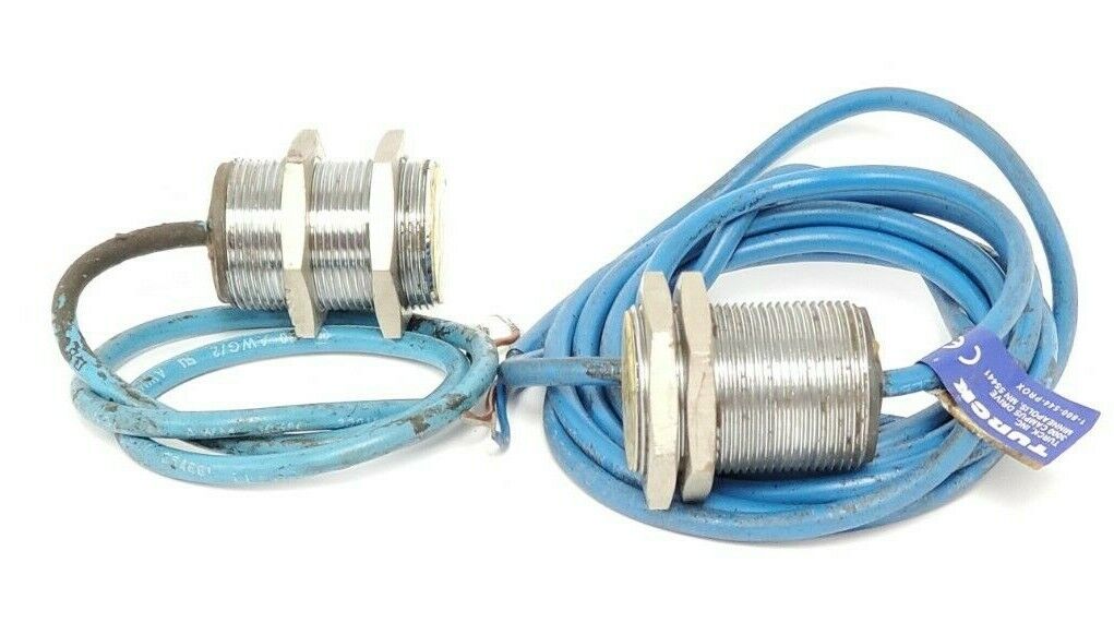 LOT OF 2 TURCK BI10-G30-Y0X G-BARREL WITH CABLES BI10-G30-Y0X, 5-30VDC