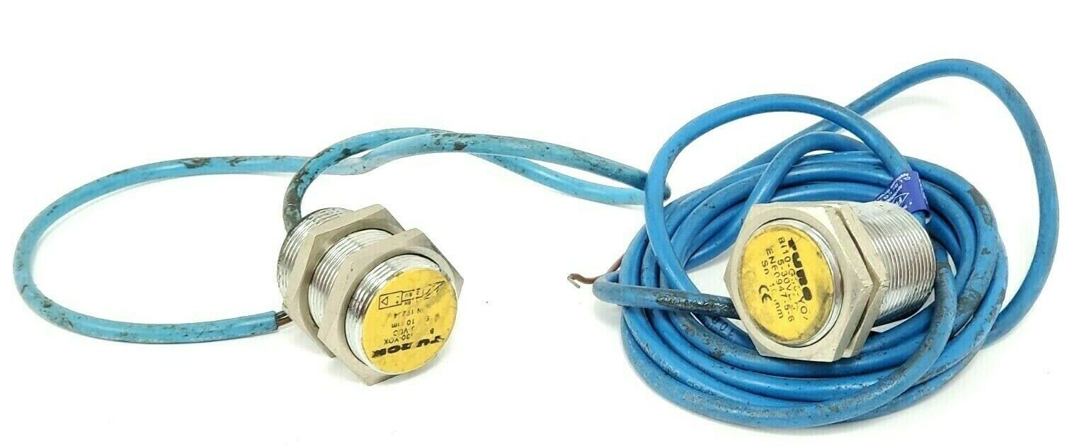 LOT OF 2 TURCK BI10-G30-Y0X G-BARREL WITH CABLES BI10-G30-Y0X, 5-30VDC