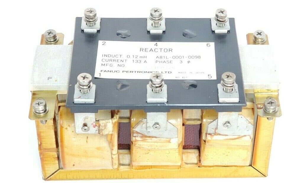 FANUC A81L-0001-0098 REACTOR MFG. NO. P24F0376 CURRENT 133A PHASE 3