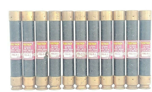 LOT OF 11 COOPER BUSSMANN FRS-R-3 FUSETRON TIME DELAY FUSES FRSR3