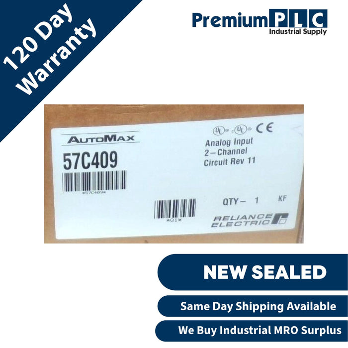 NEW F/S RELIANCE ELECTRIC 57C409 AutoMax ANALOG INPUT 2-CHANNEL CIRCUIT REV. 11
