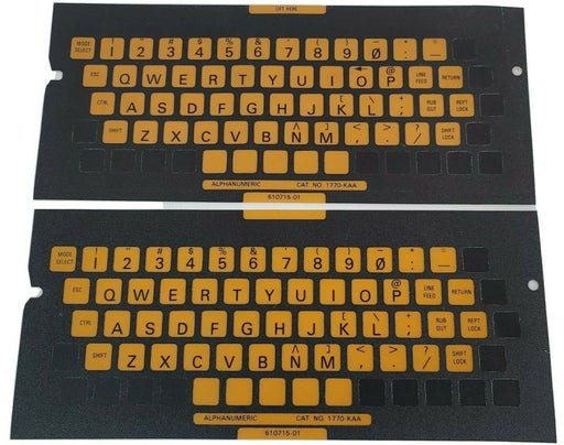 LOT OF 2 NEW ALLEN BRADLEY 610715-01 ALPHANUMERIC KEYBOARD OVERLAYS 1770-KAA