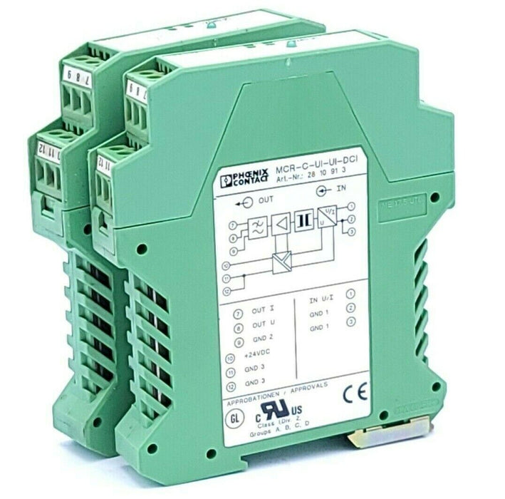 LOT OF 2 PHOENIX CONTACT MCR-C-UI-UI-DCI COMMUNICATION INTERFACE MODULES 2810913