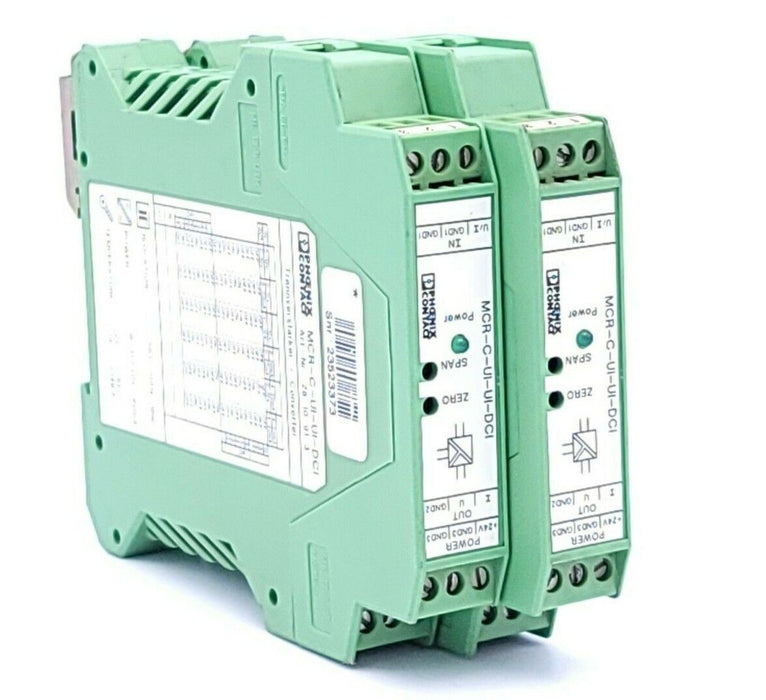 LOT OF 2 PHOENIX CONTACT MCR-C-UI-UI-DCI COMMUNICATION INTERFACE MODULES 2810913