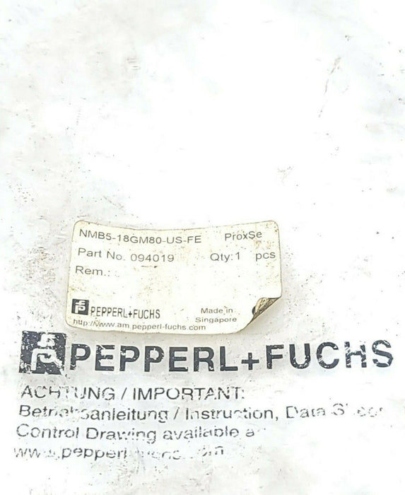 NEW PEPPERL+FUCHS NMB5-18GM80-US-FE INDUCTIVE SENSOR P/N: 094019