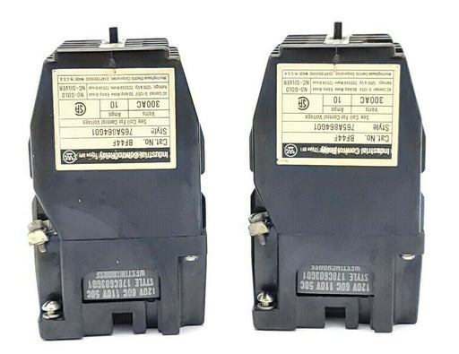LOT OF 2 WESTINGHOUSE BF44F CONTROL RELAYS STYLE 765A864G01 AMPS 10