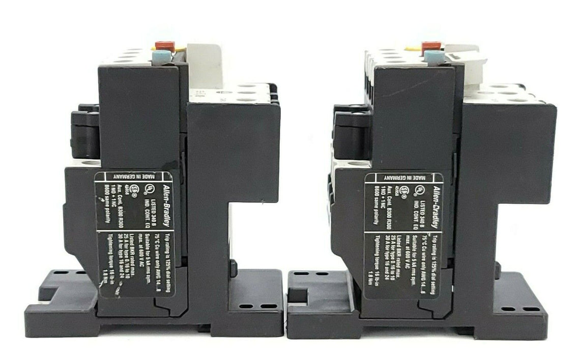 LOT OF 2 ALLEN BRADLEY 193-TAB24 OVERLOAD RELAYS 1.6-2.4 AMP SER. B