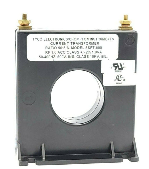 NEW TYCO ELECRONICS 5SFT-500 CURRENT TRANSFORMER RATIO: 50:5 A. 5SFT500