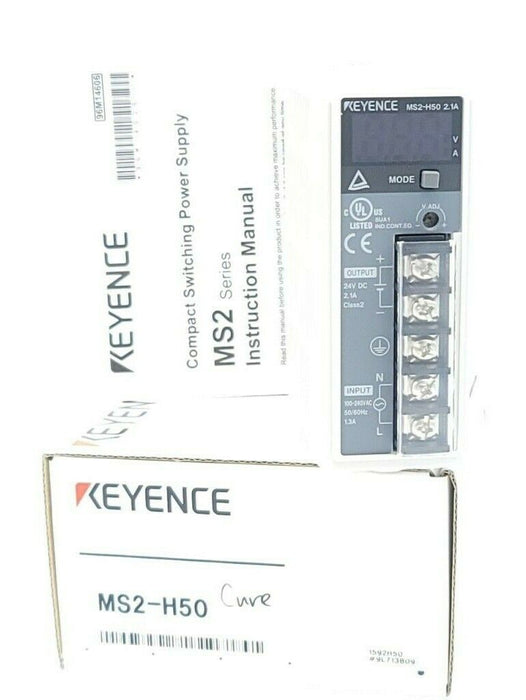 NIB KEYENCE MS2-H50 SWITCHING POWER SUPPLY MS2H50, 1.3AMP 24V