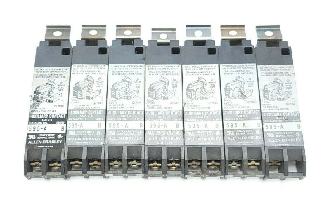 LOT OF 7 ALLEN BRADLEY 595-A AUXILIARY CONTACTS 595A SER. B