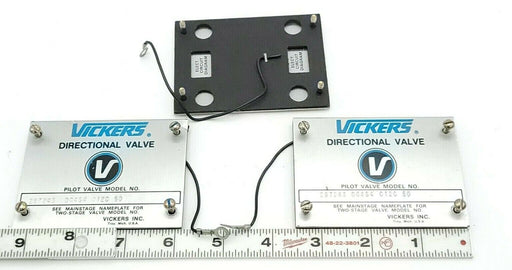LOT OF 3 VICKERS DG4S4 012C 50 VALVE NAME PLATES 297243