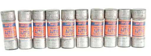 LOT OF 10 GOULD SHAWMUT AJT10 AMP-TRAP 2000 TIME DELAY FUSES 10A 600V