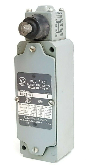 NEW ALLEN BRADLEY 802T-KT LIMIT SWITCH SER. 1 W/ Z-21166 OPERATING HEAD