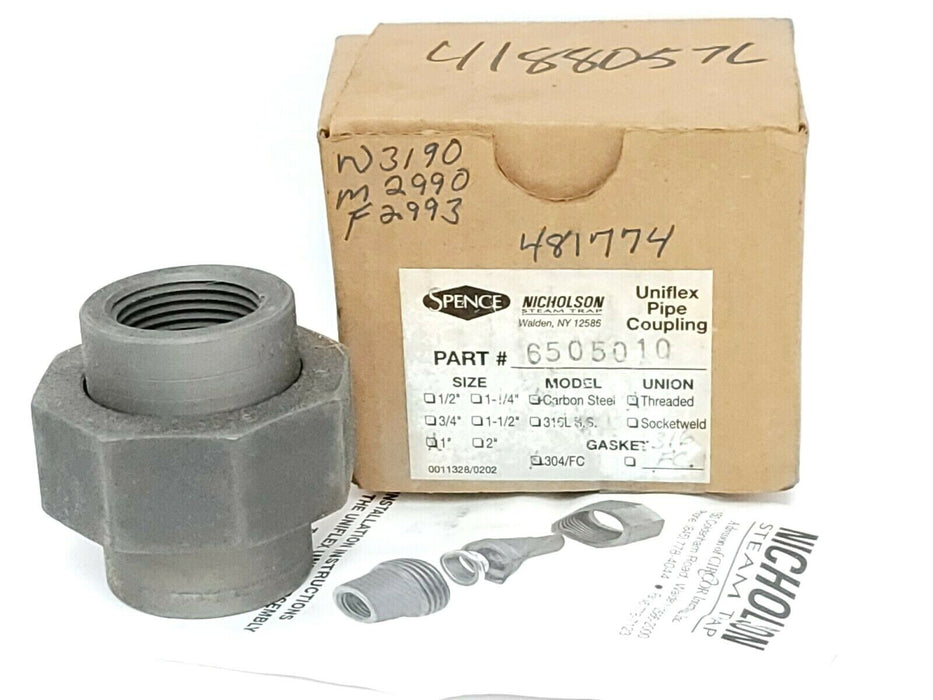 NIB NICHOLSON 6505010 UNIFLEX PIPE COUPLING 1'' CARBON STEEL