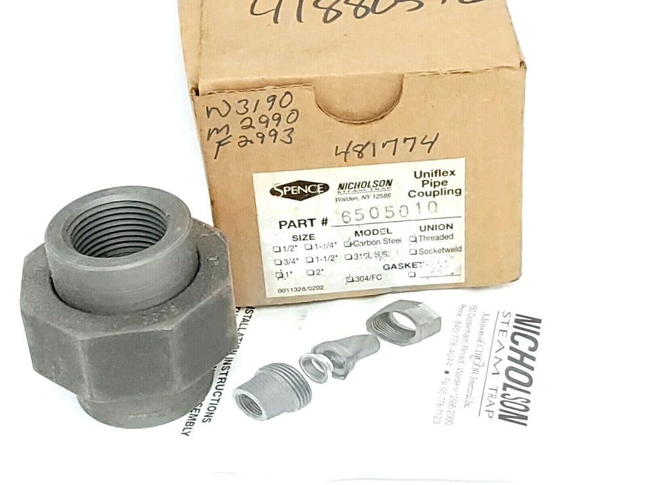 NIB NICHOLSON 6505010 UNIFLEX PIPE COUPLING 1'' CARBON STEEL