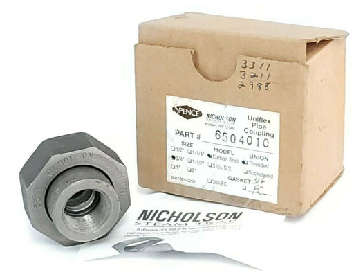 NIB SPENCE NICHOLSON STEAM TRAP 6504010 3/4'' CARBON STEEL UNIFLEX PIPE COUPLING