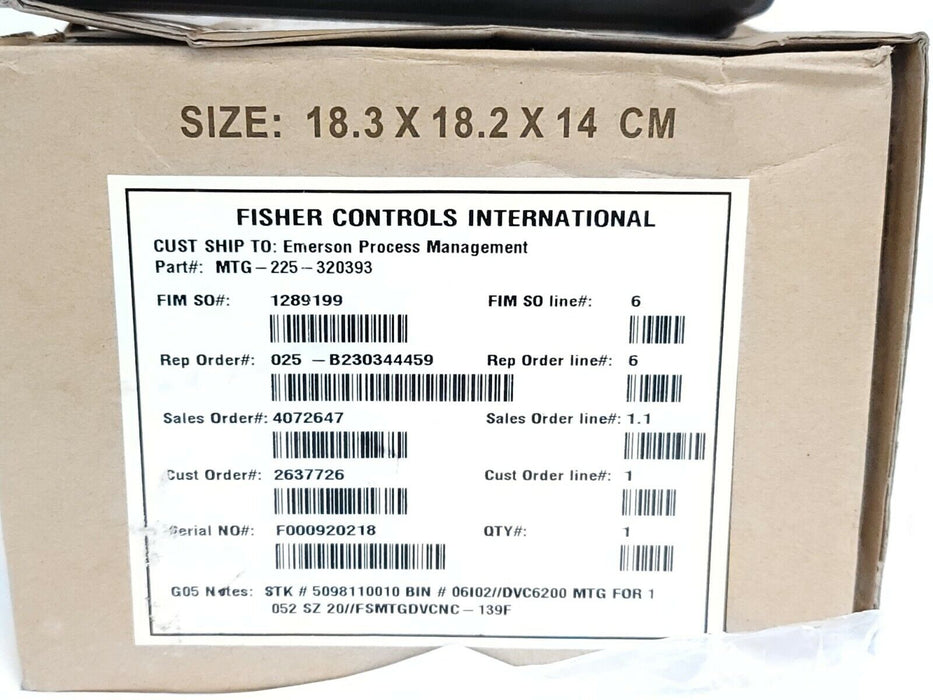 NIB FISHER CONTROLS MTG-225-320393 KIT MTGDVVCNC-132F