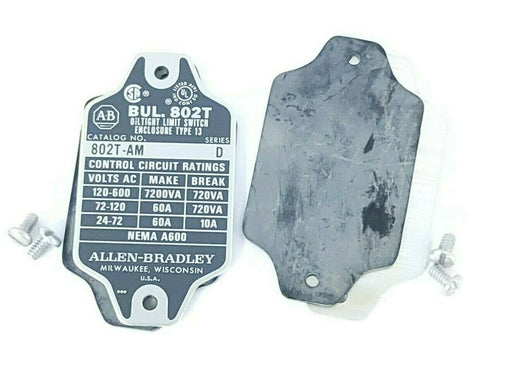 LOT OF 2 NEW ALLEN BRADLEY 802T-AM COVER PLATES SER. D