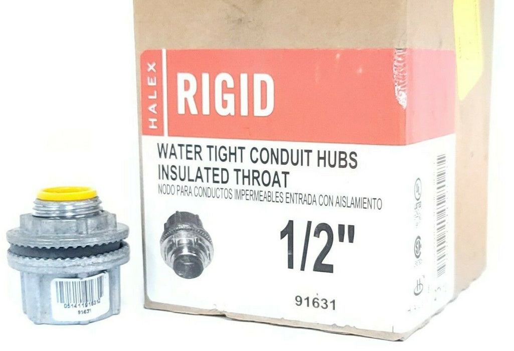 LOT OF 10 NIB HALEX RIGID 91631 WATER TIGHT CONDUIT HUBS INSULATED THROAT
