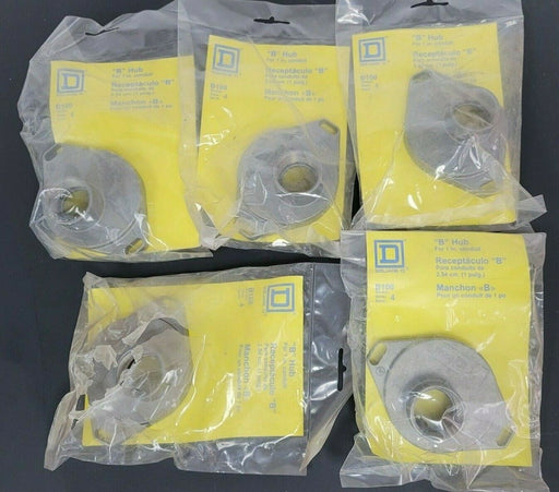LOT OF 5 NEW SQUARE D B100 "B" HUB FOR 1'' CONDUIT SERIES 4