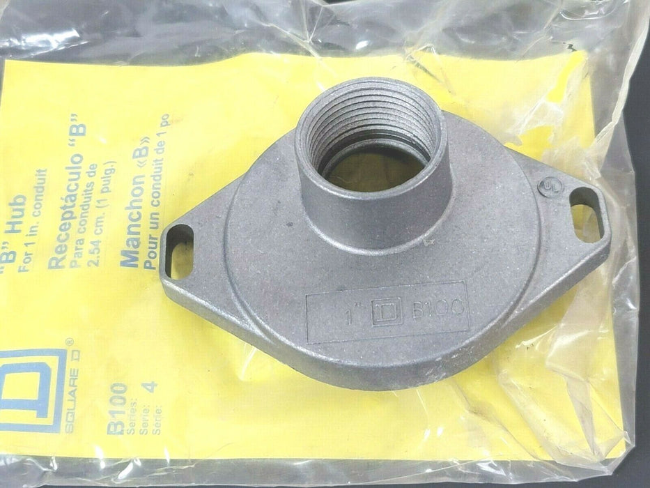 LOT OF 5 NEW SQUARE D B100 "B" HUB FOR 1'' CONDUIT SERIES 4