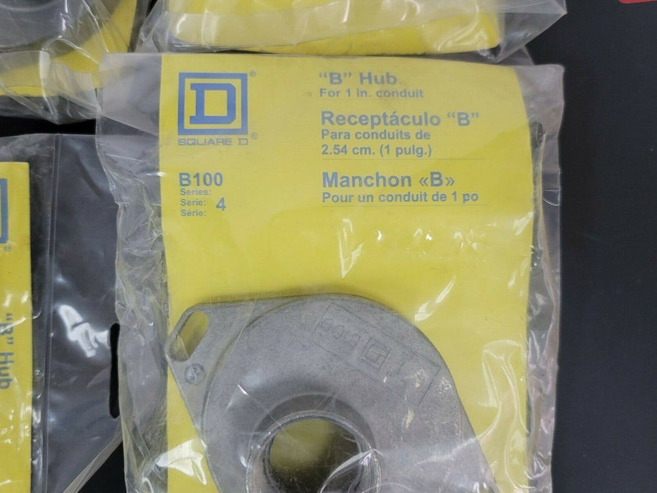 LOT OF 5 NEW SQUARE D B100 "B" HUB FOR 1'' CONDUIT SERIES 4