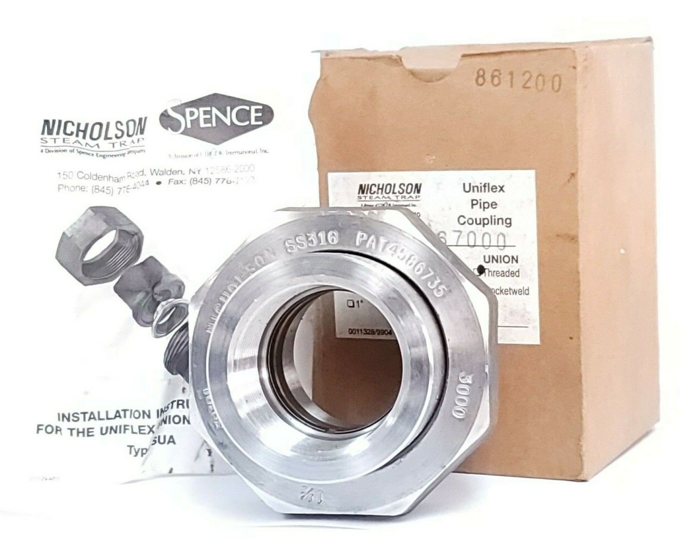 LOT OF 2 NIB SPENCE NICHOLSON 6567000 UNIFLEX PIPE COUPLING 1-1/2'' CARBON STEEL