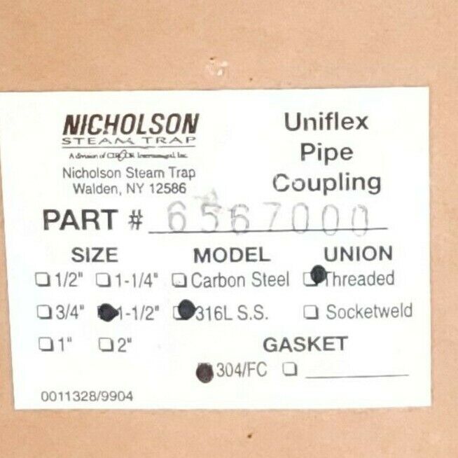 LOT OF 2 NIB SPENCE NICHOLSON 6567000 UNIFLEX PIPE COUPLING 1-1/2'' CARBON STEEL