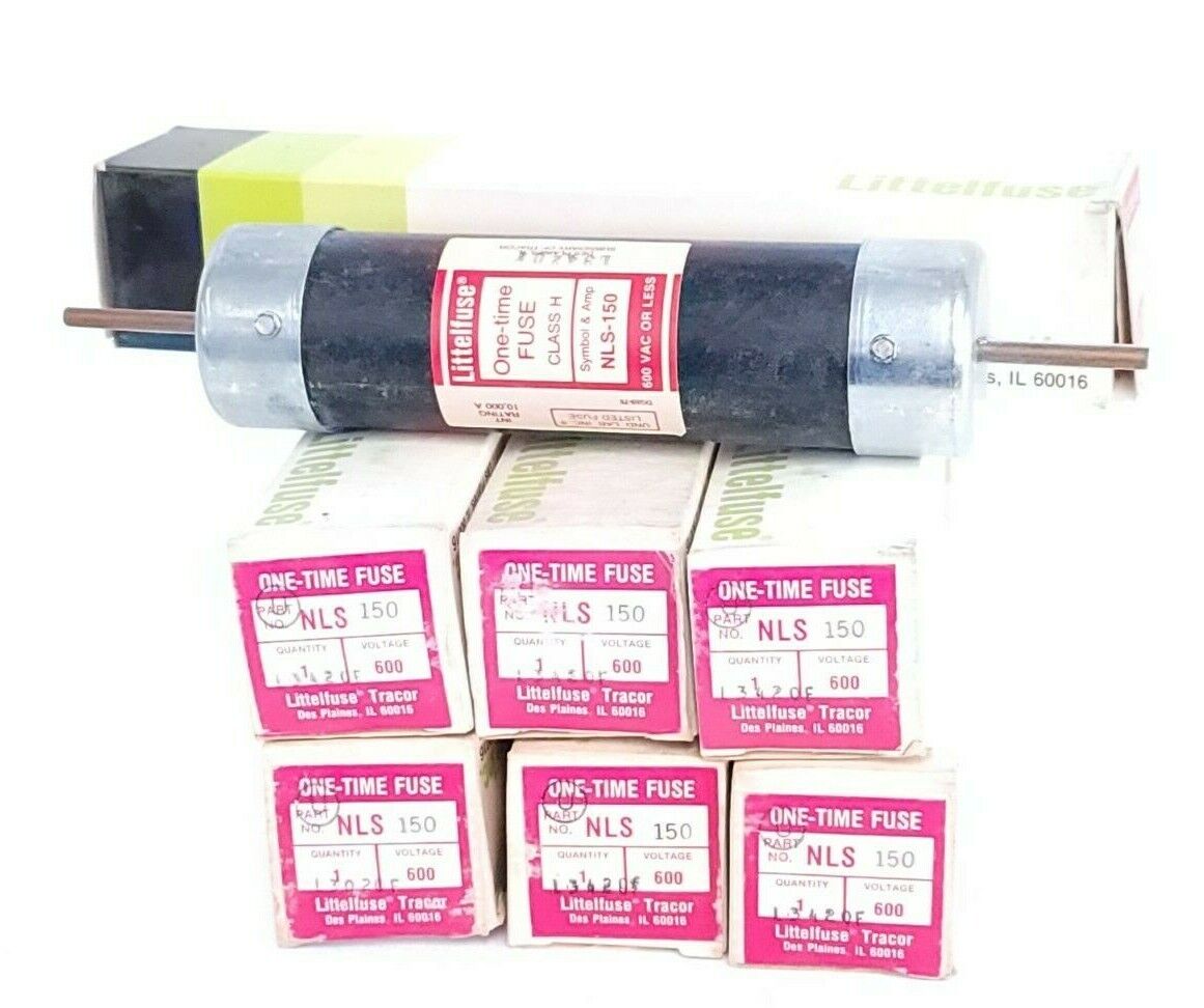 LOT OF 7 NIB LITTELFUSE NLS-150 ONE-TIME FUSES NLS150 600V