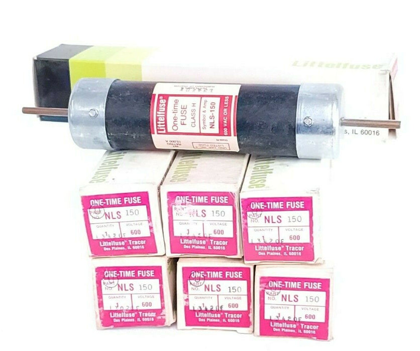 LOT OF 7 NIB LITTELFUSE NLS-150 ONE-TIME FUSES NLS150 600V
