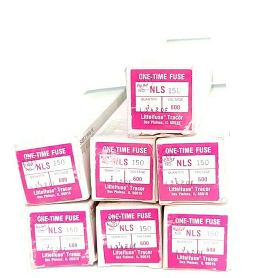 LOT OF 7 NIB LITTELFUSE NLS-150 ONE-TIME FUSES NLS150 600V