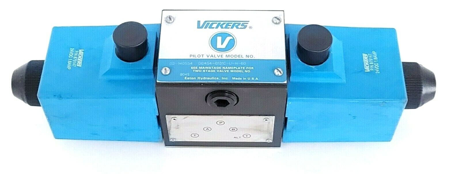NEW VICKERS 02-140554 PILOT VALVE DG4S4-0131C-U-H-60 W/ 879147 24VDC COILS