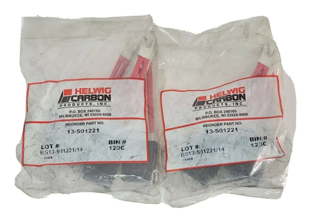LOT OF 8 NEW HELWIG CARBON 13-501221 CARBON BRUSHES 0.5 X 1.25 X 1.562IN. GRADE