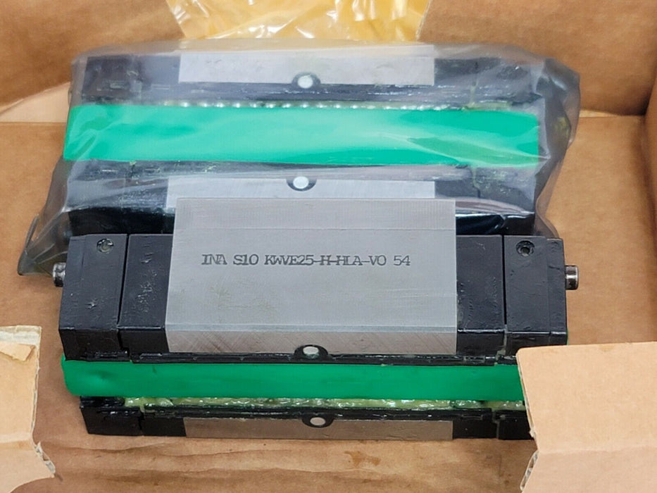 BOX OF 2 NIB INA KWVE25-H-LZV+PP2 LINEAR CARRIAGE BEARINGS 005-286-530