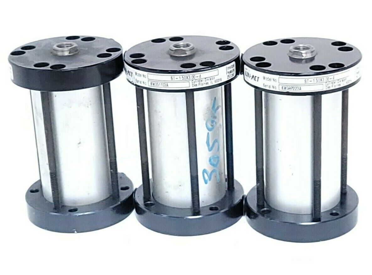 LOT OF 3 LIN-ACT ST-1.50X3.00-4 CYLINDERS 250PSI