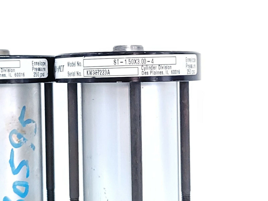 LOT OF 3 LIN-ACT ST-1.50X3.00-4 CYLINDERS 250PSI