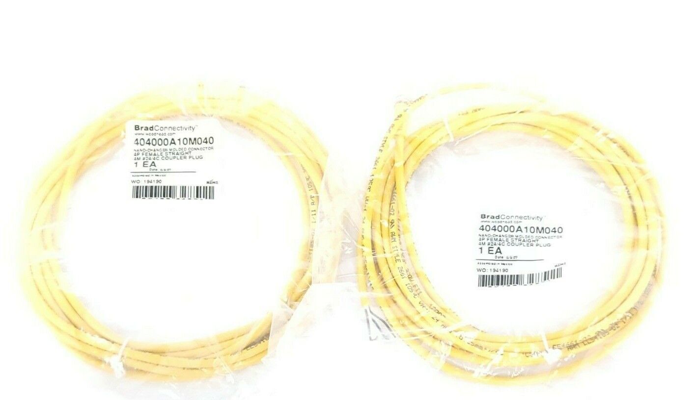 LOT OF 2 NEW BRAD HARRISON 40400A10M040 NANO-CHANGE CONNECTOR CABLES