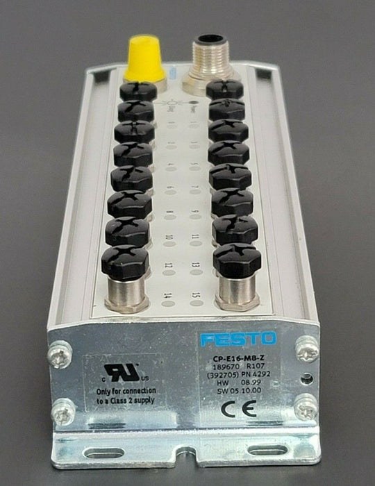 NEW FESTO CP-E16-M8-Z POWER SUPPLY 16 INPUTS 3 PIN 24VDC,189670 HW: 08.99