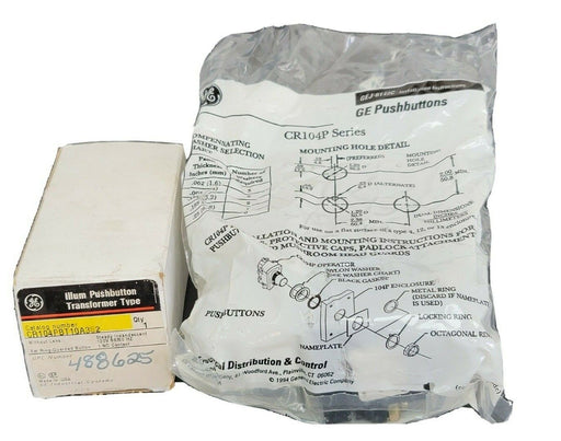 NIB GENERAL ELECTRIC CR104PBT10A3S2 ILLUM PUSHBUTTON TRANSFORMER 120V CR104P
