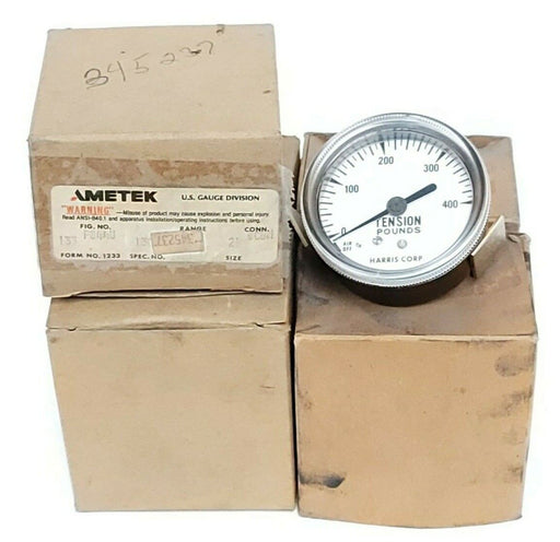 LOT OF 5 NEW AMETEK P844U GAUGES 2-1/2'' 0-400 TENISION POUNDS