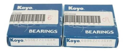 LOT OF 2 NIB KOYO 6006-ZZC3GXM BALL BEARING 30X55X13MM SHIELDED DEEP GROOVE