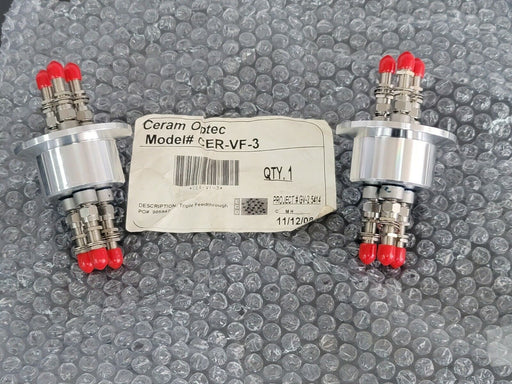 LOT OF 2 NEW CERAM OPTEC CER-VF-3 TRIPLE FEEDTHROUGH CERVF3