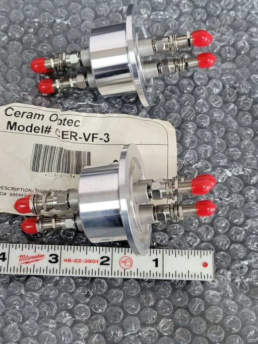 LOT OF 2 NEW CERAM OPTEC CER-VF-3 TRIPLE FEEDTHROUGH CERVF3